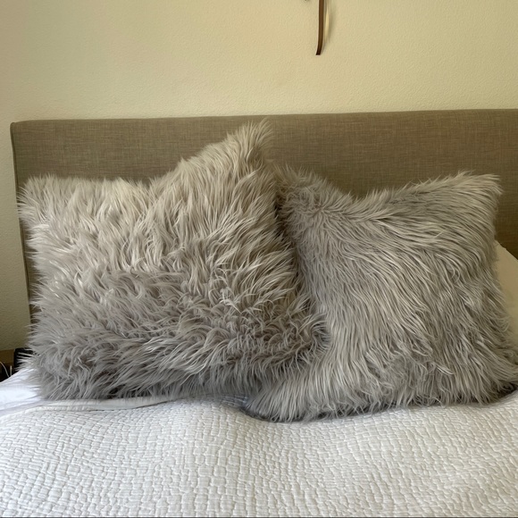 Mongolian Faux Fur Euro Pillow Cover - Picture 2 of 2